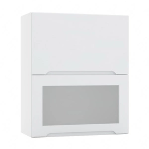 Szafka kuchenna wisząca Zova WS60GRF/2 SD biały / jasny szary szafka z przeszkleniem z frontami otwieranymi do góry frezowane uchwyty