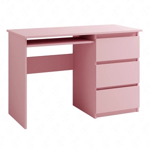 Biurko z szufladami Simple 110 cm pudrowy róż funkcjonalny mebel do pokoju dziewczęcego prosta konstrukcja