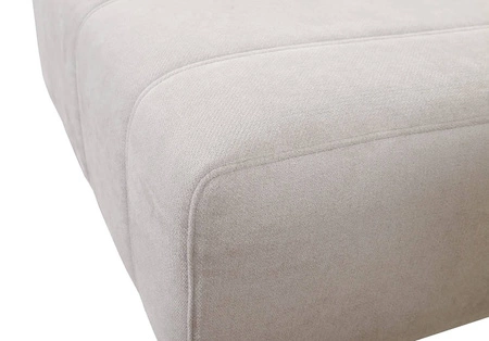 Narożnik z funkcją spania Penejos IX beżowy lewostronny stylowy narożnik z pojemnikami na pościel wygodne regulowane zagłówki