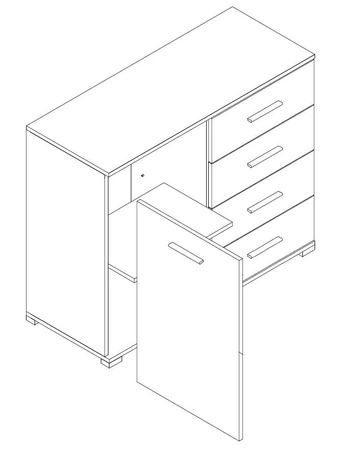 Komoda z szufladami Sand 100 cm grafitowa nowoczesny design mebla obrzeża komody wykończone specjalną okleiną ABS