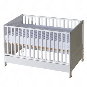 Łóżeczko niemowlęce Basal 140x70 cm białe klasyczne łóżeczko do pokoju niemowlęcego wykonane z litego drewna bukowego