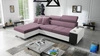 Narożnik z funkcją spania Dafni wrzosowy / biały lewostronny velvet komfort i funkcjonalność podczas codziennego wypoczynku