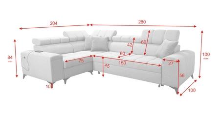 Narożnik z funkcją spania Bolmso II beżowy lewostronny narożnik z pojemnikiem na pościel szuflada z pełnym wysuwem w boczku mebla