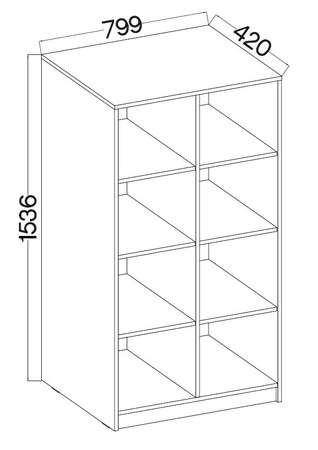 Regał niski Makana jasny szary funkcjonalny mebel do biura gabinetu lub pokoju młodzieżowego