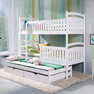 Łóżko piętrowe Borys 3 osobowe 90x200 cm idealne do pokoju dziecka zapewnia wygodne miejsce do spania nie zajmując dużej powierzchni