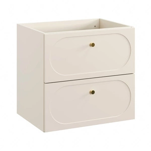 Szafka pod umywalkę Donna Sand 60 cm beżowa stylowa szafka z eleganckim obłym frezowaniem na frontach szuflad złote metalowe uchwyty