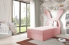 Łóżko kontynentalne Beti 100x200 różowe wyjątkowe łóżko do pokoju dziecięcego uroczy wysoki zagłówek w kształcie króliczka