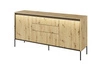 Komoda z szufladami Trend 166 cm dąb artisan funkcjonalna komoda o wyjątkowym designie ryflowane fronty z subtelnym oświetleniem