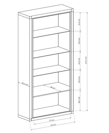 Witryna Dallas 97 cm dąb sonoma / czarny stylowa witryna z szufladami do salonu elementy z bezpiecznego szkła stylowe czarne uchwyty