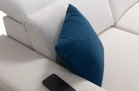 Narożnik z funkcją spania Kelly Sleek grafitowy prawostronny pleciony komfortowy i funkcjonalny narożnik rozkładany do salonu