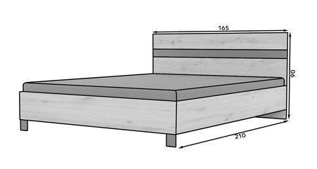 Zestaw mebli do sypialni Malen dąb artisan / czarny nowoczesne meble w minimalistycznym stylu osadzone na wysokiej podstawie