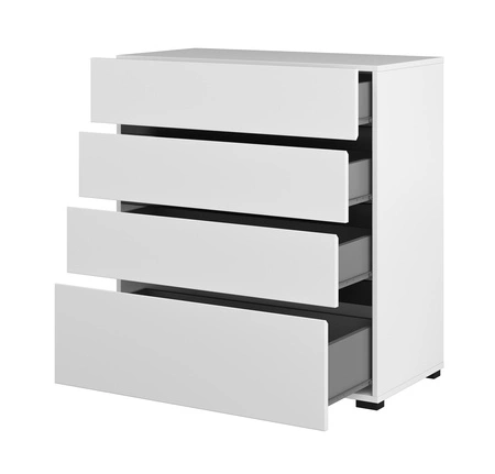 Komoda z szufladami Cross 80 cm biała stylowy design komody do sypialni prosta forma w nowoczesnym wydaniu