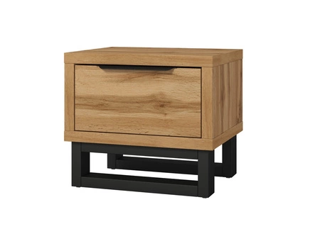 Szafka nocna Halle S dąb wotan z szufladą stylowa szafka do sypialni lub pokoju młodzieżowego w stylu loftowym