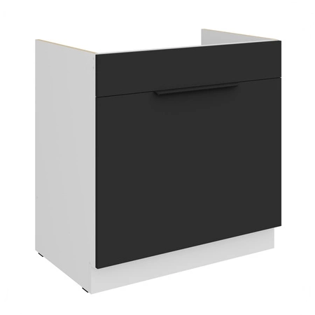 Szafka kuchenna pod zlewozmywak z szufladą Alatri Wh 80 ZL 1S BB fronty szafki kuchennej wykończone w technologii anti fingerprint