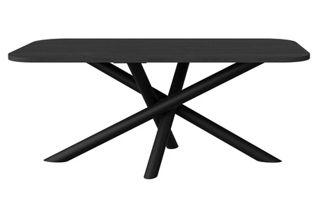 Stół Lyon 90x185 cm jesion portlnd / czarny nowoczesny stół do jadalni osadzony na stylowych nogach typu pająk regulacja wysokości