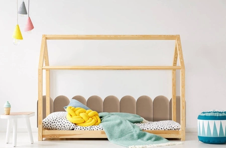 Panel tapicerowany Wally 30x60 cm beżowy stylowy panel ścienny płotek welurowa tkanina modne wykończenie każdej aranżacji