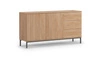 Komoda z szufladami Tutti 150 cm dąb hikora minimalistyczny design prosta forma wsparta na metalowej podstawie system push to open