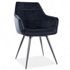 Krzesło tapicerowane Lilia czarne nowoczesne oraz funkcjonalne krzesło kubełkowe z metalowymi nogami