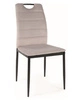 Krzesło tapicerowane Rip 38x43 cm jasny szary klasyczne oraz ponadczasowe krzesło do jadalni z metalowymi nogami