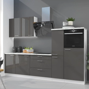 Zestaw mebli kuchennych Milo 270 cm fronty w połysku stylowe szafki wpisujące się do wnętrza każdej kuchni