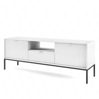 Szafka RTV Lovro 154 cm biała nowoczesny design zachwyci miłośników wyrazistych wnętrz