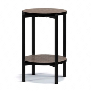 Stolik kawowy okrągły 44 cm Sampi captains deck z dodatkową półką lekki design metalowa podstawa zachwycająca ozdoba każdego wnętrza