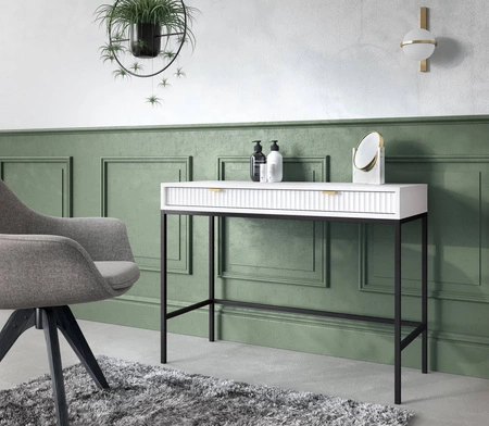 Konsola Lovro biała z szufladami stylowy oraz funkcjonalny mebel do przedpokoju salonu czy biura