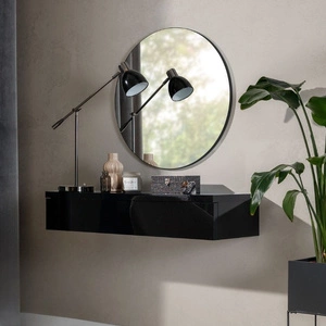 Toaletka Navene 100 cm czarny połysk funkcjonalny i uniwersalny dodatek ułatwi uporządkowanie kosmetyków i drobiazgów stylowa toaletka z lustrem