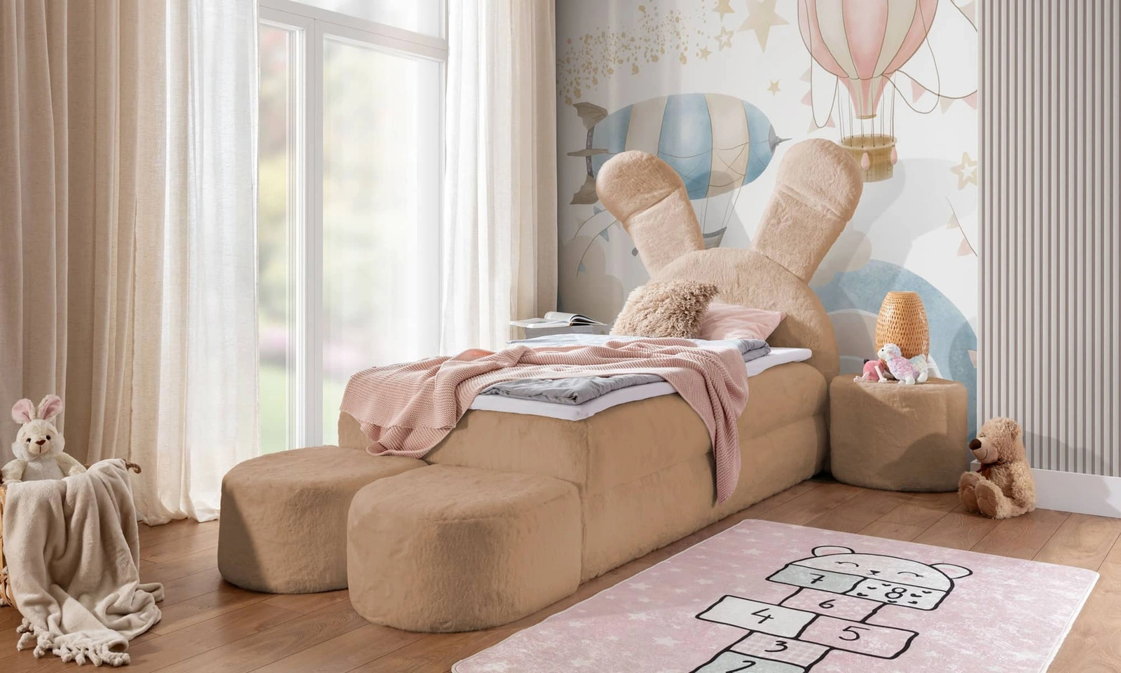 Łóżko kontynentalne Beti Plus 100x200 cm w kolorze jasny brązowy Bunny 203.03