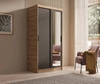 Szafa przesuwna z lustrem Hailey 100 cm dąb artisan / czarny minimalistyczna forma szafa idealnie wpasuje się do każdego wnętrza