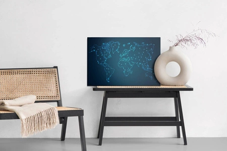 Obraz na płótnie mapa świata 100x70 cm ponadczasowa ozdoba każdego wnętrza obraz w wyrazistej kolorystyce wysoka jakość wykonania