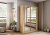 Szafa przesuwna z lustrem Arti 150 cm dąb shetland pojemna szafa do przedpokoju drzwi szafy wykończone lustrami w ciekawej konfiguracji