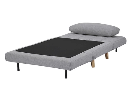 Fotel rozkładany Billy niebieski prosty i nowoczesny design wpisujący się w każdą aranżację bukowe nogi