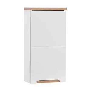 Szafka łazienkowa wisząca Bali 35 cm biały połysk / dąb wotan szafka do łazienki z półką odporna na uszkodzenia i działanie wilgoci