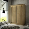 Szafa przesuwna Kristo 150 cm dąb craft złoty ergonomiczna oraz bardzo funkcjonalna szafa w nowoczesnej formie o geometrycznych kształtach