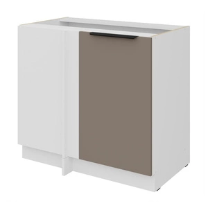 Szafka kuchenna narożna dostawiana Fiuggi Wh 105 ND 1F BB lewa fronty szafki kuchennej wykończone w technologii anti fingerprint