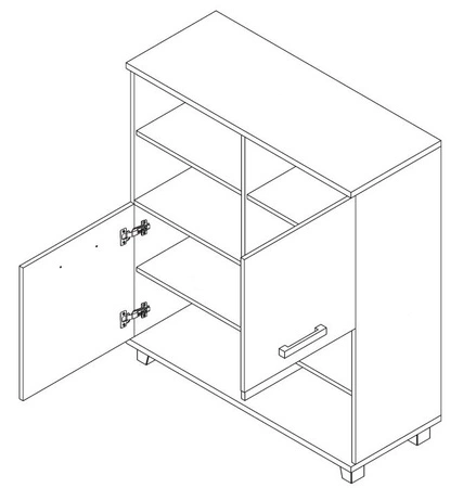 Komoda Maximus 100 cm dąb sonoma jasny nowoczesny design mebla obrzeża komody wykończone specjalną okleiną ABS