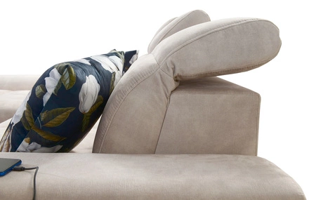 Narożnik z funkcją spania Buffalo VIII kremowy lewostronny wysokiej klasy narożnik do salonu z pojemnikami wysoka jakość wykonania