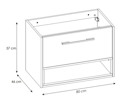 Szafka pod umywalkę Borneo 80 cm szary / dąb artisan nowoczesna szafka do łazienki z pojemną szufladą wyrazista kolorystyka