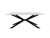 Stół Tennes 90x185 cm biały / czarny komfortowy w użytkowaniu stół do jadalni minimalistyczny blat nowoczesna metalowa podstawa