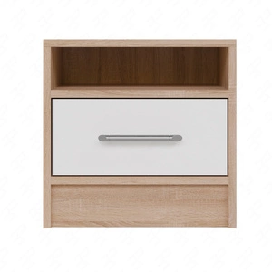Szafka nocna z szufladą Caspe dąb sonoma jasny / biała to funkcjonalny mebel w ponadczasowym designie idealna szafka nocna do sypialni