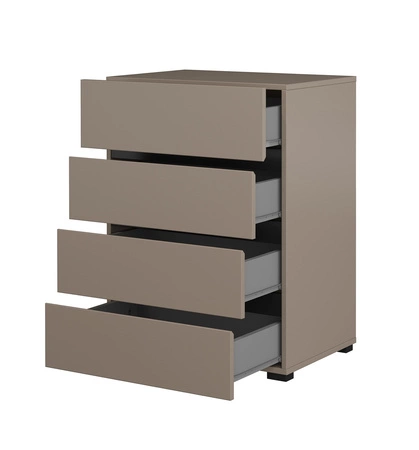 Komoda z szufladami Cross 60 cm ciemny beżowy stylowy design komody do sypialni przedpokoju prosta forma w nowoczesnym wydaniu