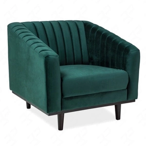 Fotel Asprey zielony funkcjonalny oraz nowoczesny fotel kubełkowy komfortowy podczas wypoczynku drewniane nogi delikatne przeszycie oparcia