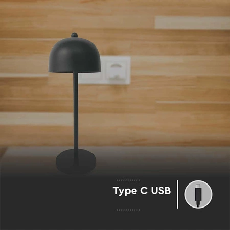 Lampka nocna Timeo czarna 3W 3000K-6000K prosta konstrukcja lamki idealna do minimalistycznych wnętrz funkcja ściemniania światła