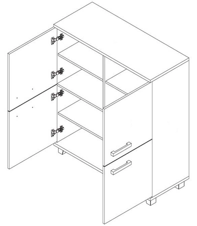 Komoda Maximus 100 cm dąb catania nowoczesny design mebla obrzeża komody wykończone specjalną okleiną ABS