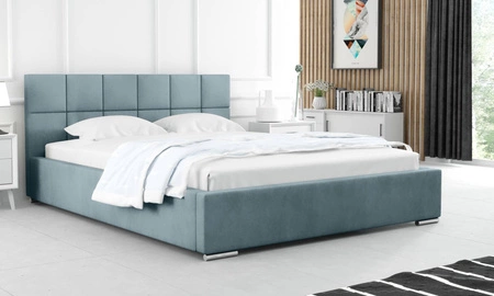 Łóżko tapicerowane Costa 180x200 błękitne stylowe łóżko z pojemnikiem na pościel wygodny zagłówek zachwyca eleganckim designem
