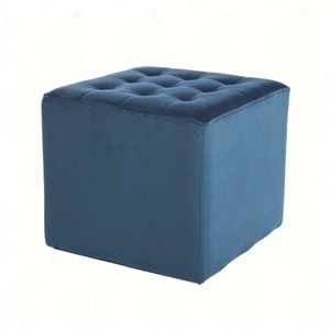 Puf Lori 39 cm turkusowy idealny podnóżek odporny na zaciągnięcia i zadrapania pufa do siedzenia z wygodnym siedziskiem delikatnie pikowany