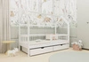 Łóżko drewniane Pumba 80x190 cm białe łóżko dziecięce wykonane z litego drewna sosnowego łóżko dziecięce domek z pojemnymi szufladami