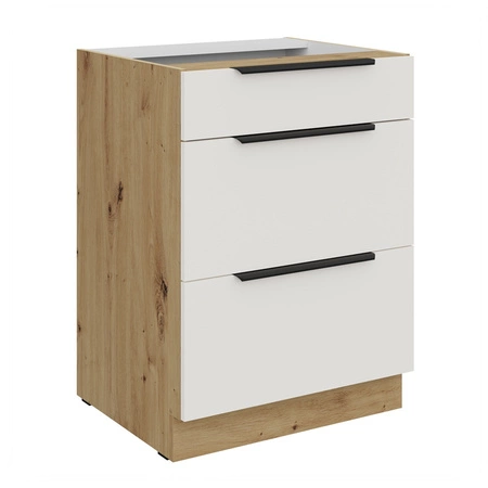 Szafka kuchenna stojąca z szufladami Corato Ar 60 D 3S BB odporna na uszkodzenia wykończenie frontów w technologii anti fingerprint