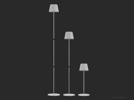 Lampa podłogowa Stage biała 4W 3000K nietuzinkowa dekoracja wnętrza konstrukcja lampy LED z możliwością regulacji wysokości